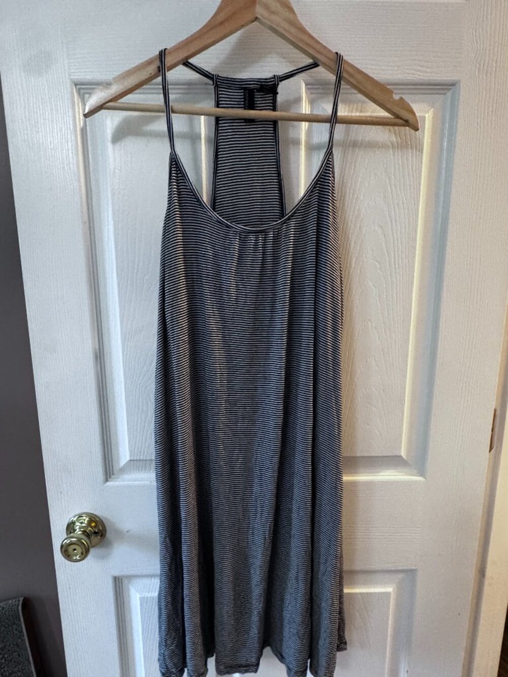 Cynthia Rowley Navy/White Striped Racerback Swing Dress Size Medium